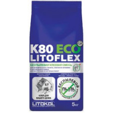 Смесь клеевая беспылевая Litokol Litoflex K80 ECO (серый) 5 кг