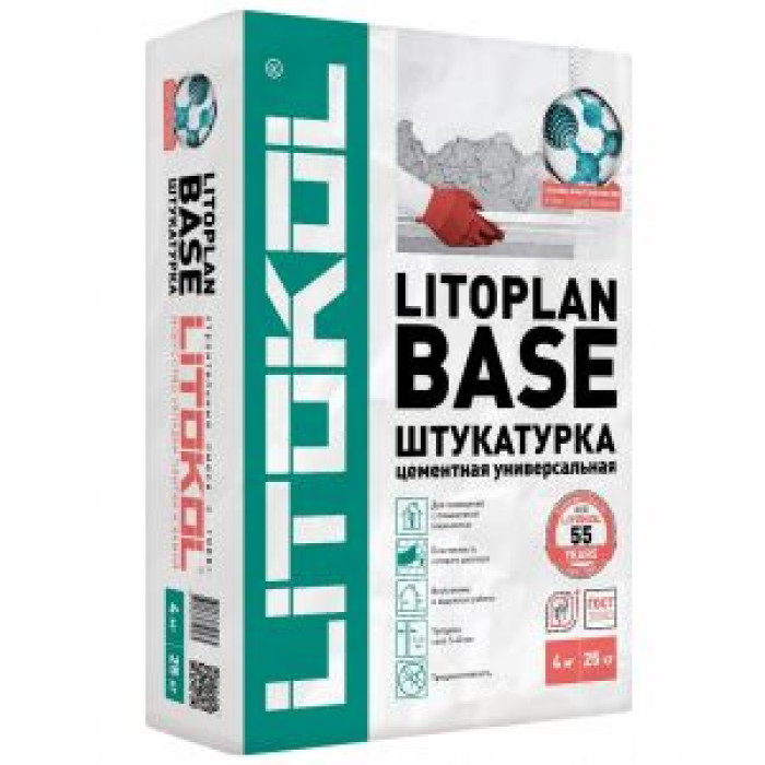 Штукатурка цементная Litokol Litoplan Base 5-40 мм (серый) 25 кг Штукатурка цементная Litokol Litoplan Base 5-40 мм (серый) 25 кг