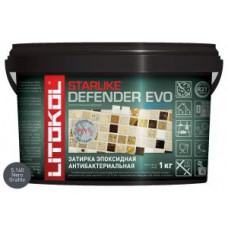 Затирочная смесь эпоксидная антибактериальная Litokol Starlike Defender EVO S.140 (Nero Grafite) 1 кг