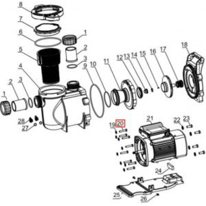 Болт насоса Mayer Schwimmbad LX SGP (J21020118) Болт насоса Mayer Schwimmbad LX SGP (J21020118)
