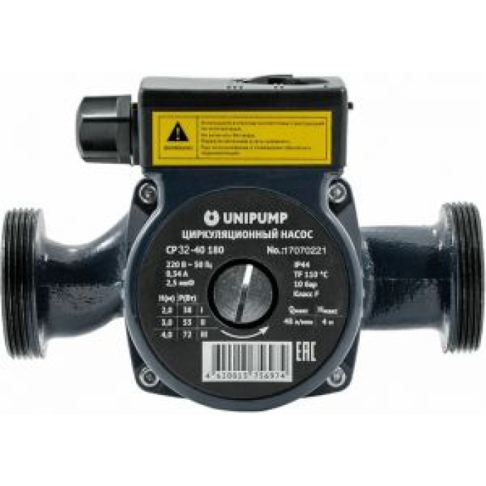 Циркуляционный насос  2,9 м3/ч Unipump CP 32-40 180 72 Вт 220 В Циркуляционный насос  2,9 м3/ч Unipump CP 32-40 180 72 Вт 220 В