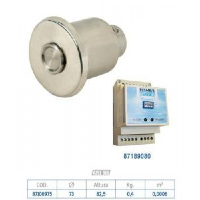 Пневмо-кнопка сенсорная с нишей под плитку с реле Flexinox  (87100975+87189080)