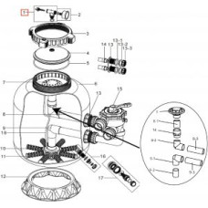 Тройник с воздушным клапаном фильтра Pool King KS450-900, HPS, HLS (02-0501)