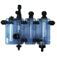 Амперометрическая ячейка со входом для датчика потока, датчика температуры, датчиков Ph и Rx (из плексигласа)