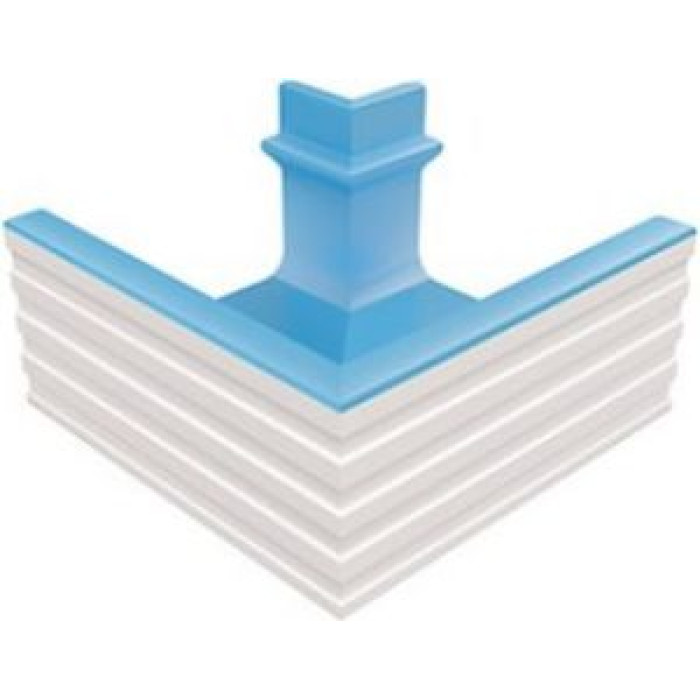 Угловой элемент переливного водоотводного канала Serapool с поручнем 256x256 мм, голубой (KP141) Угловой элемент переливного водоотводного канала Serapool с поручнем 256x256 мм, голубой (KP141)