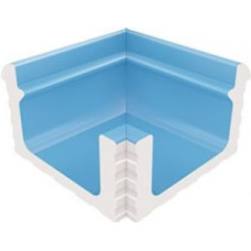 Угловой элемент переливного водоотводного канала Serapool с поручнем 236x236 мм, голубой (KP131)