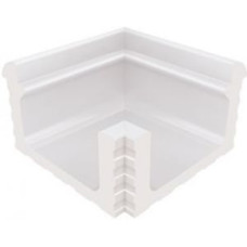 Угловой элемент переливного водоотводного канала Serapool с поручнем 236x236 мм, белый (KP133)