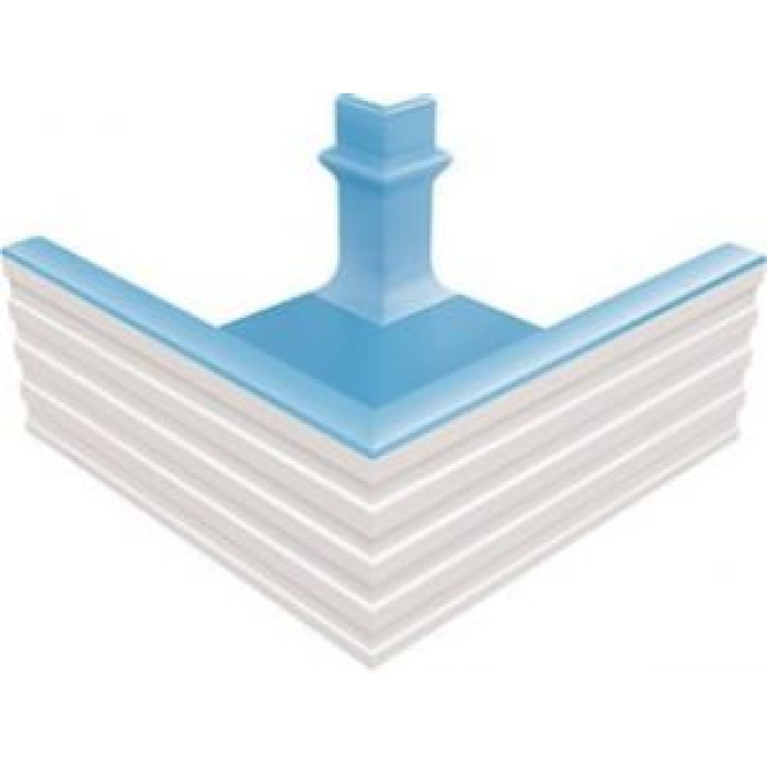 Угловой элемент переливного водоотводного канала Serapool с поручнем 306x306 мм, голубой (KP241) Угловой элемент переливного водоотводного канала Serapool с поручнем 306x306 мм, голубой (KP241)