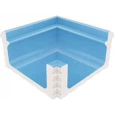 Угловой элемент переливного водоотводного канала Serapool с поручнем 286x286 мм, голубой (KP231)