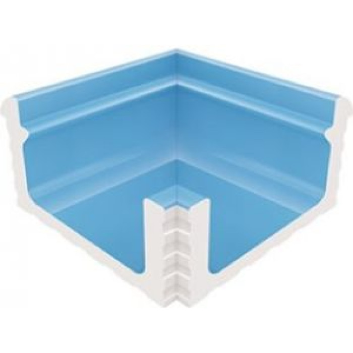 Угловой элемент переливного водоотводного канала Serapool с поручнем 286x286 мм, голубой (KP231) Угловой элемент переливного водоотводного канала Serapool с поручнем 286x286 мм, голубой (KP231)