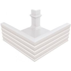Угловой элемент переливного водоотводного канала Serapool с поручнем 306x306 мм, белый (KP243)