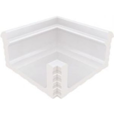 Угловой элемент переливного водоотводного канала Serapool с поручнем 286x286 мм, белый (KP233)