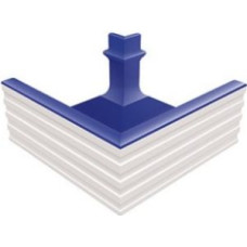 Угловой элемент переливного водоотводного канала Serapool с поручнем 306x306 мм, кобальт (KP247)