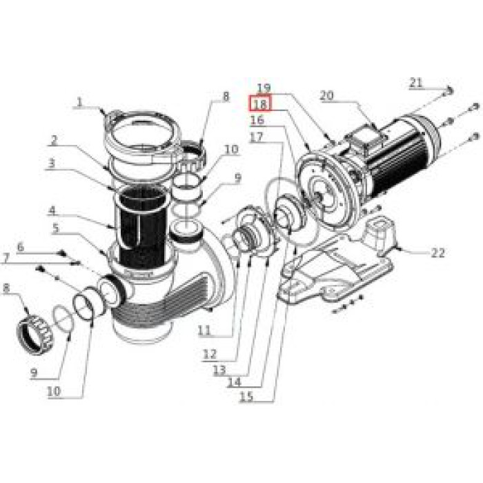 Крышка задняя насоса Emaux UPH (420208561) Крышка задняя насоса Emaux UPH (420208561)