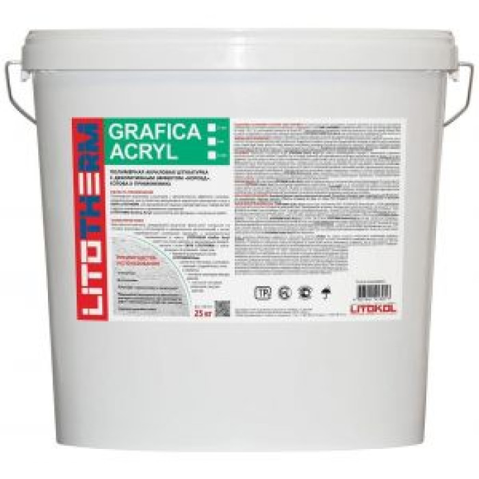 Штукатурка фасадная Litokol Litotherm Grafica Acryl 2 мм (белый) 25 кг Штукатурка фасадная Litokol Litotherm Grafica Acryl 2 мм (белый) 25 кг