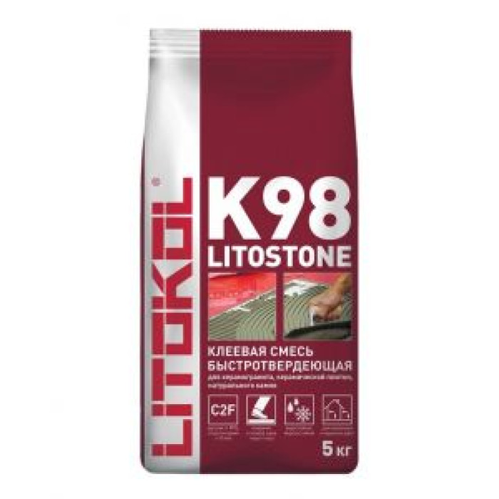 Клей быстроотвердевающий для камня Litokol Litostone K98 (серый) 5 кг Клей быстроотвердевающий для камня Litokol Litostone K98 (серый) 5 кг