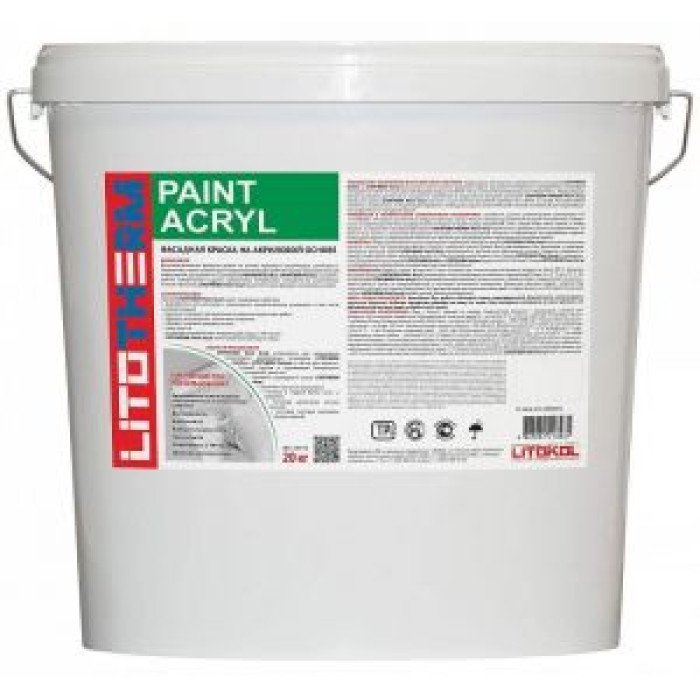 Краска акриловая фасадная Litokol Litotherm Paint Acryl (белый) 20 кг Краска акриловая фасадная Litokol Litotherm Paint Acryl (белый) 20 кг