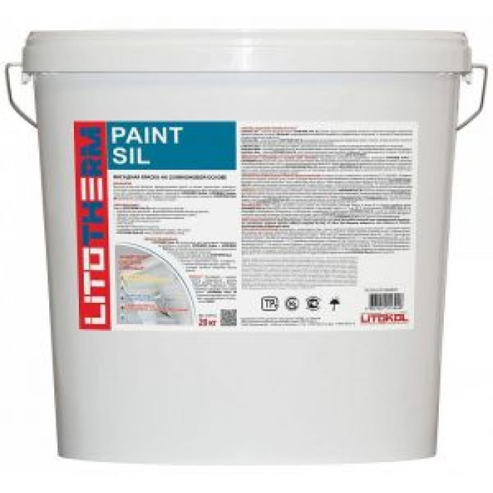 Краска силиконовая фасадная Litokol Litotherm Paint Sil (белый) 20 кг. Краска силиконовая фасадная Litokol Litotherm Paint Sil (белый) 20 кг.