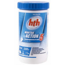 Многофункциональные таблетки стабилизированного хлора hth Minitab Action 5 в 1 по 20 гр., 1,2 кг (C800702H1)