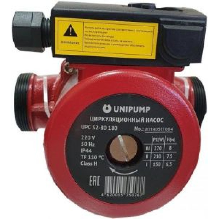 Циркуляционный насос  9,8 м3/ч Unipump UPC 32-80 180 270 Вт 220 В Циркуляционный насос  9,8 м3/ч Unipump UPC 32-80 180 270 Вт 220 В