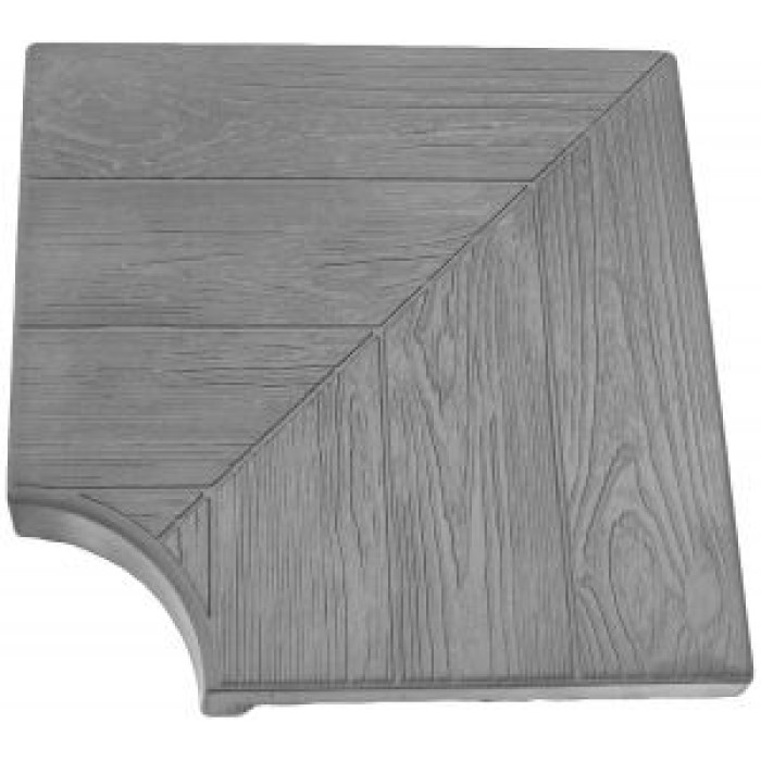 Угловой элемент для переливной решетки AquaViva Wood 500х500х70-40 мм, серый Угловой элемент для переливной решетки AquaViva Wood 500х500х70-40 мм, серый