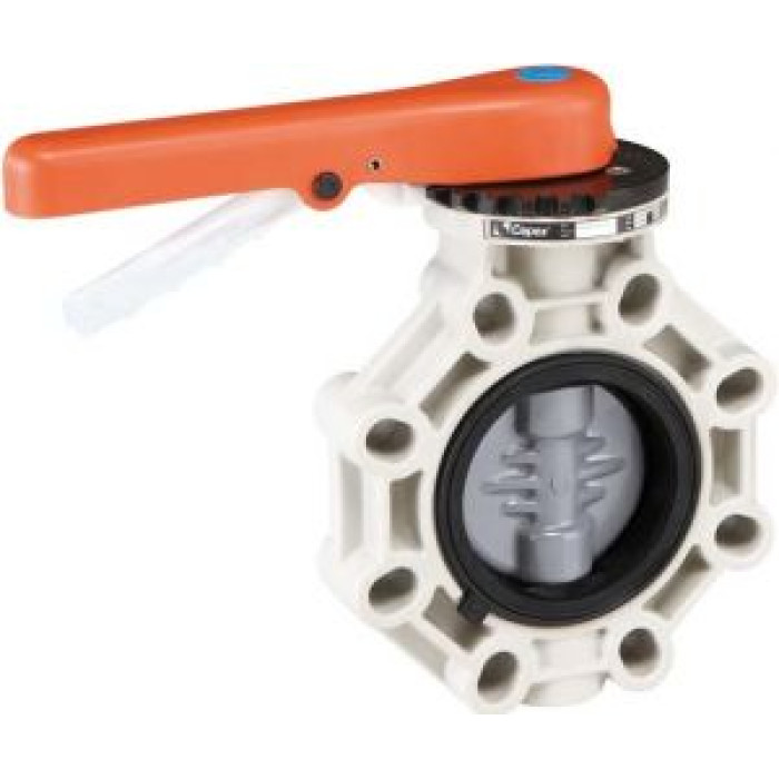 Дисковый затвор ПВХ, EPDM 125-140 мм Cepex Industrial PN10, с ручкой (32623) Дисковый затвор ПВХ, EPDM 125-140 мм Cepex Industrial PN10, с ручкой (32623)