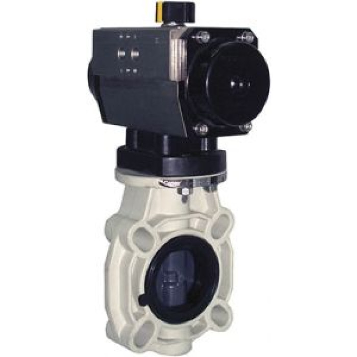 Дисковый затвор с пневмоприводом ПВХ, EPDM  90 мм Cepex Industrial PN10 (30465) Дисковый затвор с пневмоприводом ПВХ, EPDM  90 мм Cepex Industrial PN10 (30465)